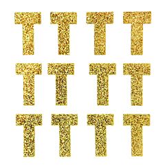 1.5" Soft Gold Glitter Letter T