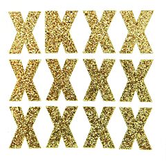 1.5" Soft Gold Glitter Letter X