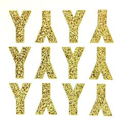 1.5" Soft Gold Glitter Letter Y