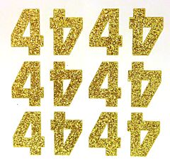 1.5" Soft Gold Glitter Number 4