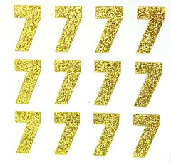 1.5" Soft Gold Glitter Number 7