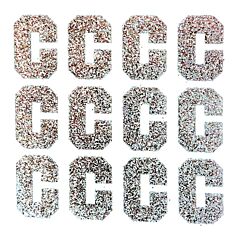 1.5" Silver Glitter Letter C