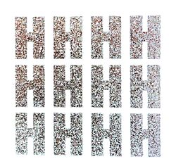 1.5" Silver Glitter Letter H