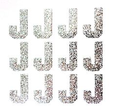 1.5" Silver Glitter Letter J