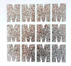 1.5" Silver Glitter Letter M