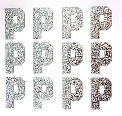 1.5" Silver Glitter Letter P