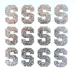 1.5" Silver Glitter Letter S