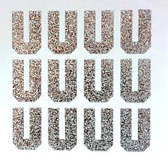 1.5" Silver Glitter Letter U