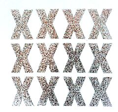 1.5" Silver Glitter Letter X