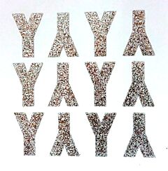 1.5" Silver Glitter Letter Y
