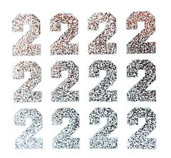 1.5" Silver Glitter Number 2