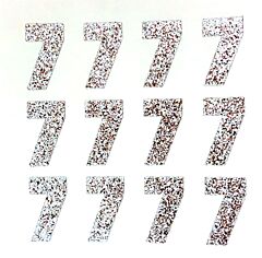 1.5" Silver Glitter Number 7
