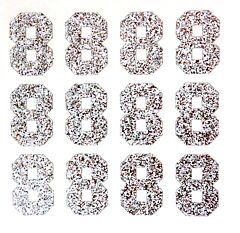 1.5" Silver Glitter Number 8