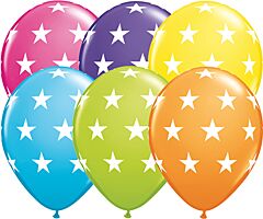 11" Qualatex Round Big Stars - Tropical Assortment