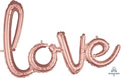 31" x 21 "Script Phrase Love Rose Gold Consumer Inflated