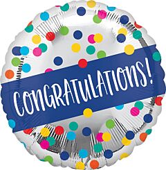 17" Congrats Silver Dots