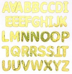 1" Holographic Gold Alphabet Stickers