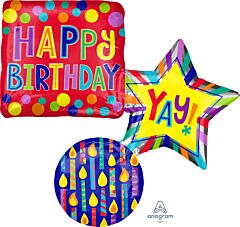 34" Bday Stacked Shapes