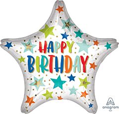 28" Bday Stars & Dots Jumbo