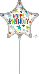 9" Happy Birthday Stars & Dots