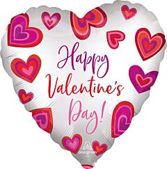 18" Satin HVD Floating Hearts