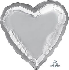 28" Silver Heart Jumbo