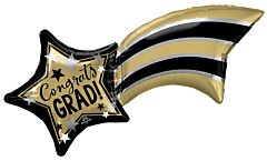 27" Gold, Silver & Black Grad Shooting Star