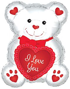 20" I Love You White Teddy Bear