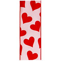 10yd No40 Jillian Pink Red Ribbon