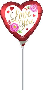 9" Satin Love Watercolor Floral