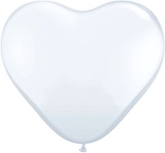 11" Qualatex Heart Latex - White
