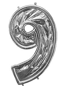 55" Balloon Form Number 9 - Silver