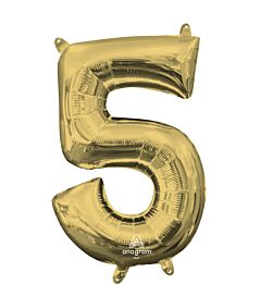 16" Number 5 White Gold