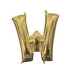 16" Letter W White Gold