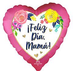 28" Satin Feliz Dia Mama Watercolor