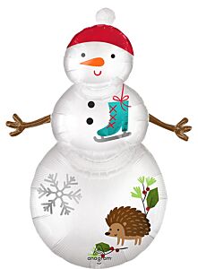 38" Satin Woodland Snowman