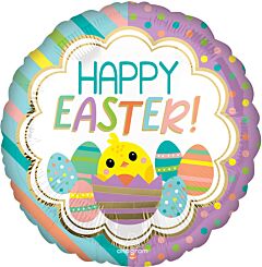 17" Happy Easter Stripes  and Dots