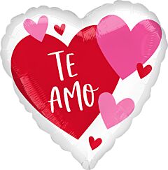 18" Te Amo Hearts with ribbon