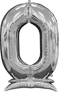 50" Stand-Up Numberz 0 Silver