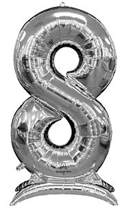 50" Stand-Up Numberz 8 Silver