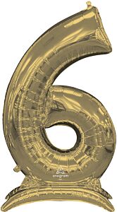 50" Stand-Up Numberz 6 White Gold