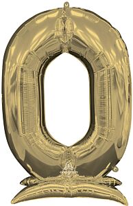 50" Stand-Up Numberz 0 White Gold