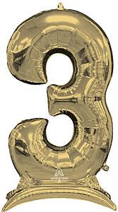 50" Stand-Up Numberz 3 White Gold