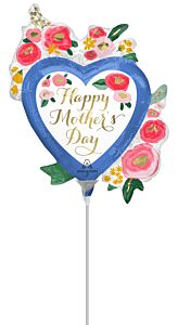 14" HMD Painted Floral Heart