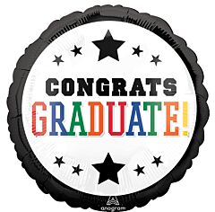 17" Graduation Brights Black Border