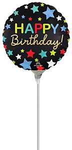 4" Satin Happy Birthday Stars