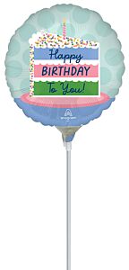 4" Satin Happy Birthday Cake