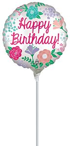 4" Satin Happy Birthday Garden