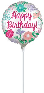 9" Satin Happy Birthday Garden