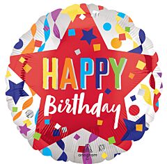 18" Satin Happy Birthday Star